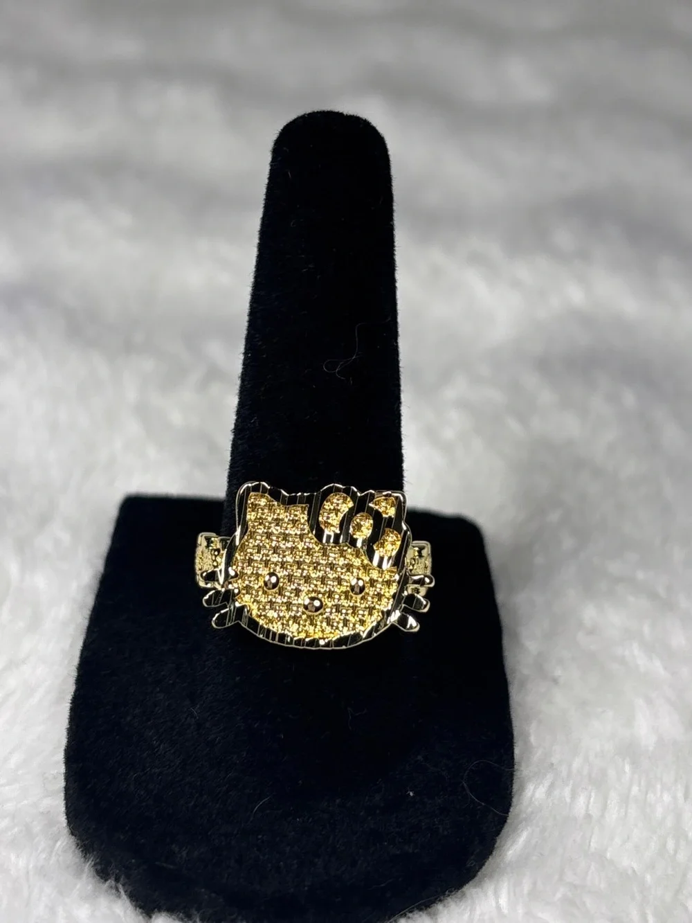 18K stainless steel gold plated size 7 hello kitty ring - Women's Jewelry